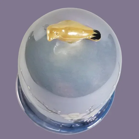 Blue Lusterware Dome Cigarette Holder Rare Art Deco Noritake Moriage Japan 1920s - Picture 9 of 16